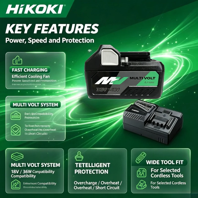 Original HiKOKI DS18DG drilling kit with 8.0Ah battery,built for 18V/36V brushless drills portable for site moving and operation