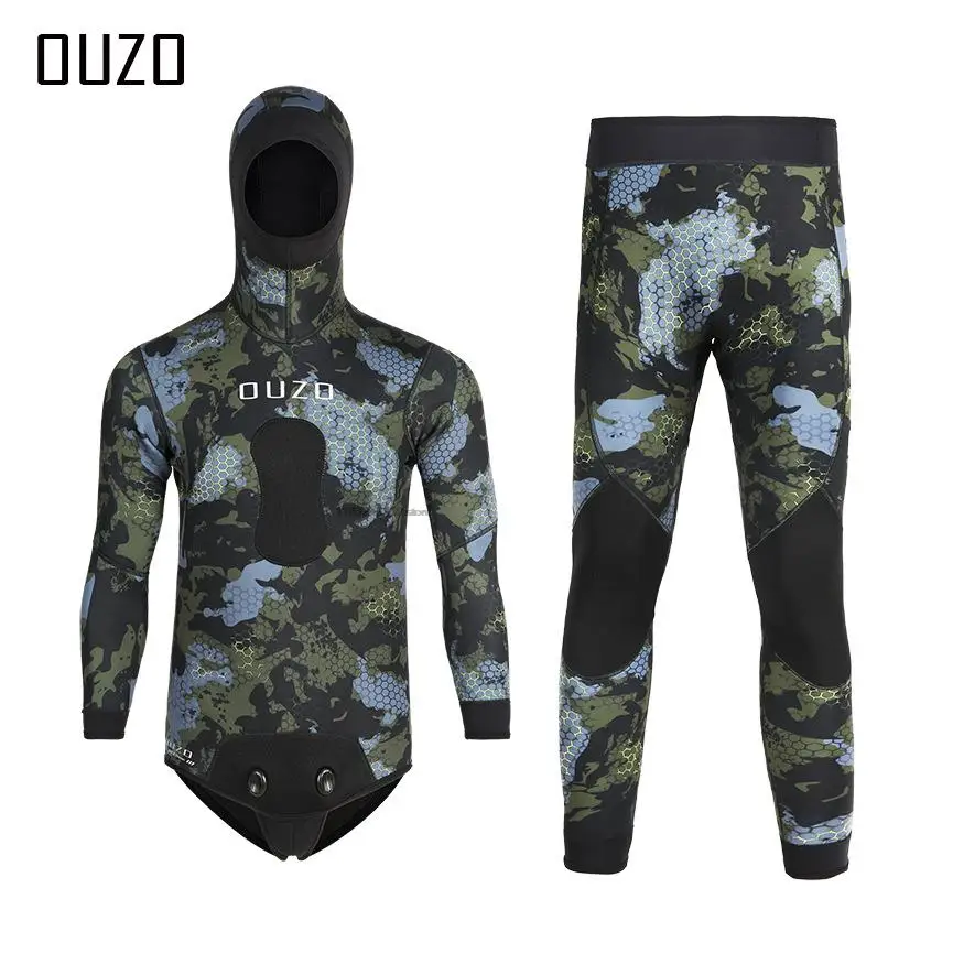 Traje de baño de 3MM para hombre, bañador de camuflaje para caza, perfecto para buceo y surf gratis