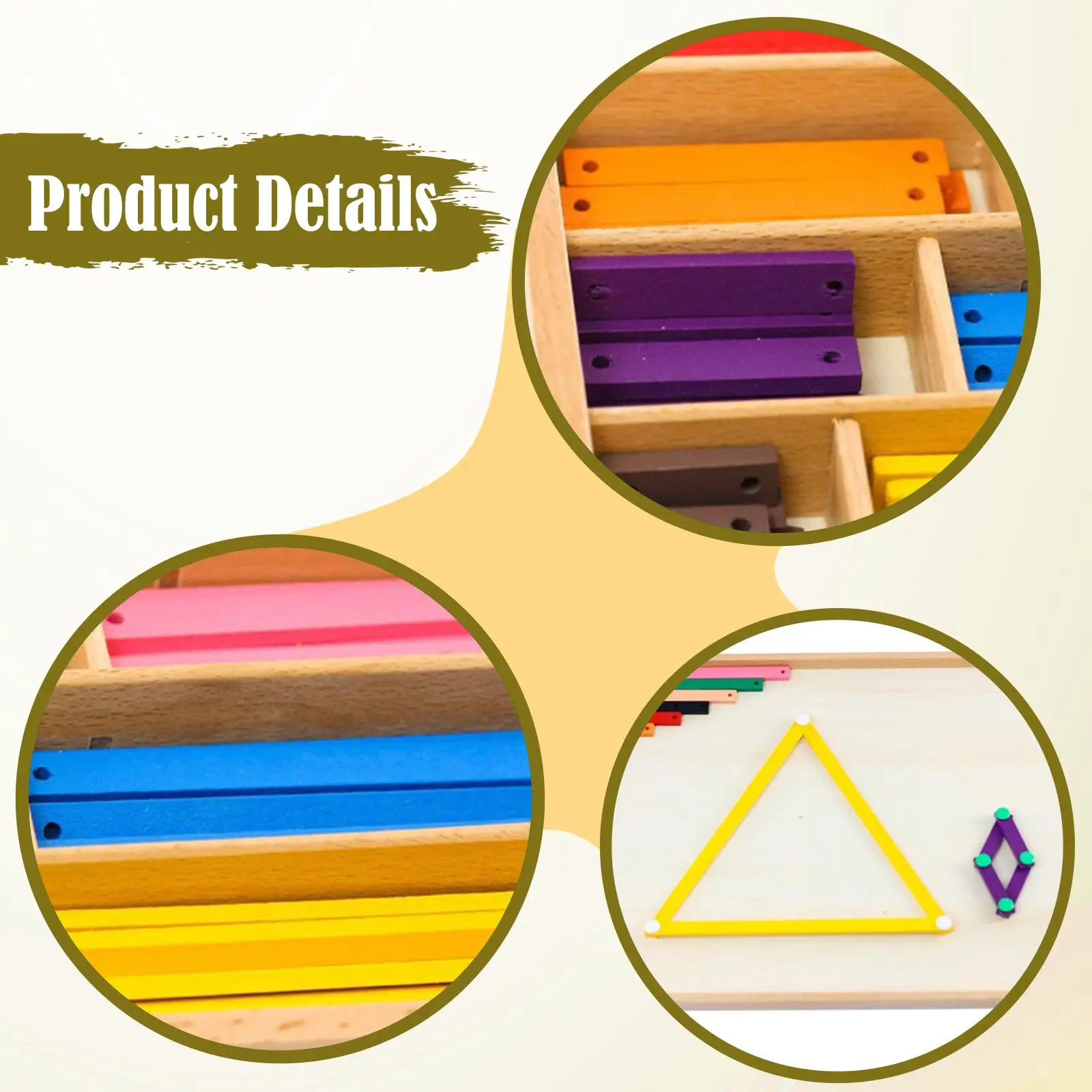 조립 가능한 기하학 막대기 유아용 수학 도구 수학 게임 어린이 교육용 장난감