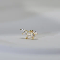 BOAKO Real Silver 925 Earrings 2021 Trend Aretes For Women 1Pc Love Moon Lightning Stud Earrings Piercing Fine Jewelry