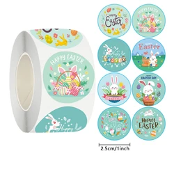 50-500pcs Happy Easter Stickers Cute Rabbit Stickers Gift Sealing Labels Baking Package DIY Wrapping Box Kids Gift Bag Decor