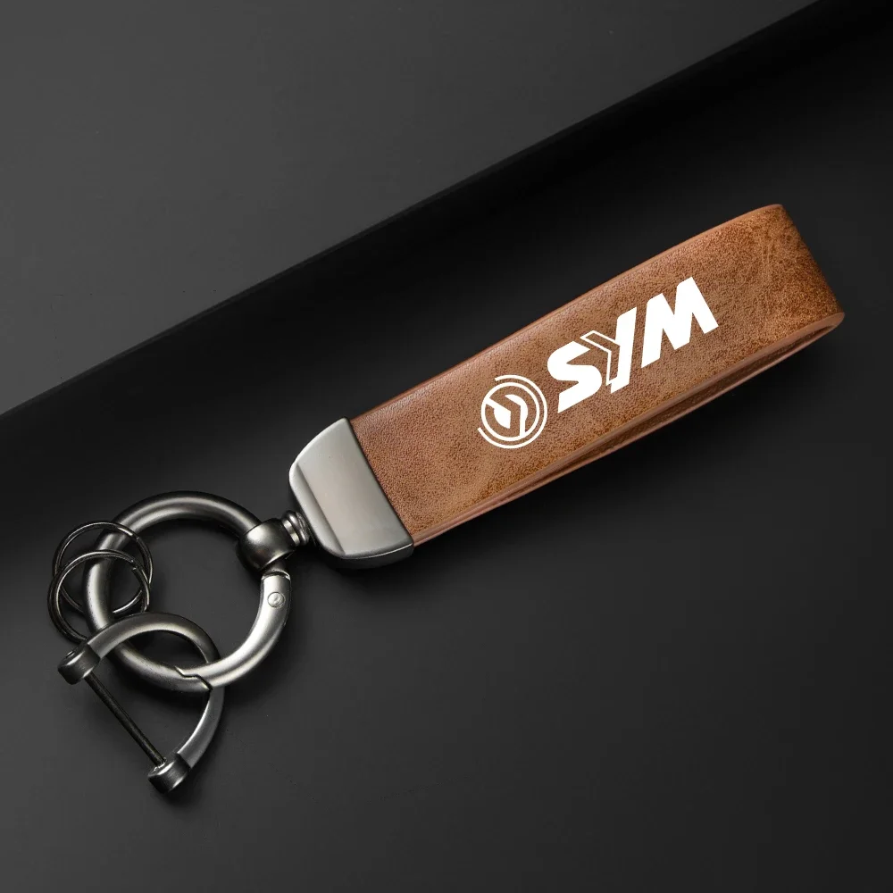 1PCS For SYM JOYMAX Z 125/250/300 MAXSYM Accessories High-Grade leather Motorcycle Keychain Holder Keyring