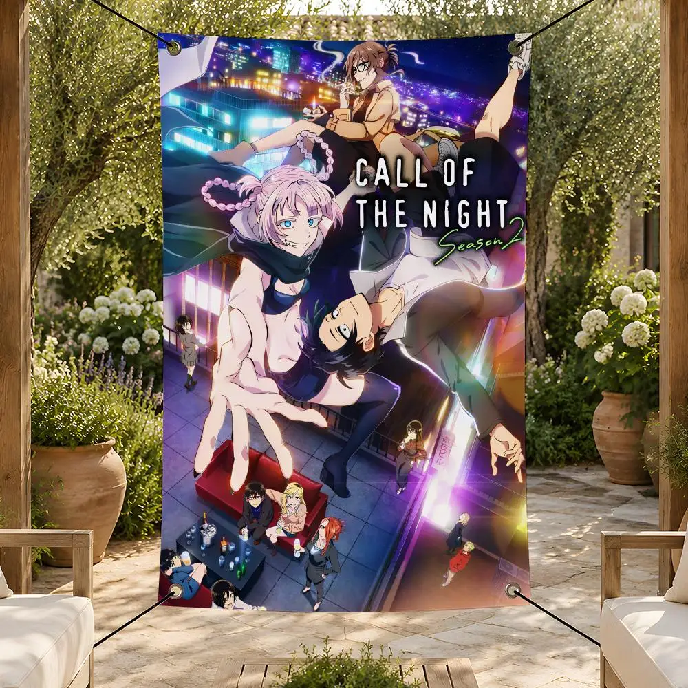 Anime Romance Call of the Night Flags Supporter Flag Banner for Bedroom Dorm Wall Garden Yard Porch Patio Home Party Decor
