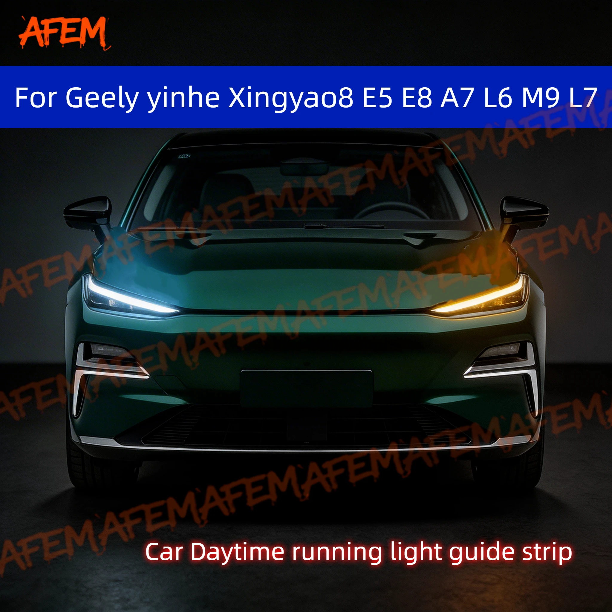 For Geely yinhe Xingyao8 E5 E8 A7 L6 M9 L7 Car DRL Daytime Running Light Start Scan Style Sequential Flowing Turn Signal Light