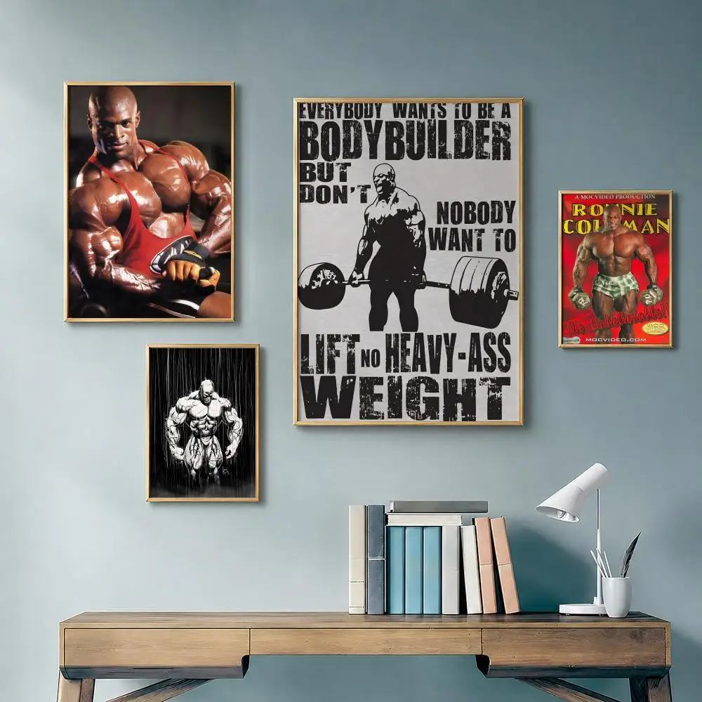 Fitness Icon R-Ronnie ColemanS Poster Vintage Retro Anime Poster Stickers Peel and Stick Wall Art Home Decor