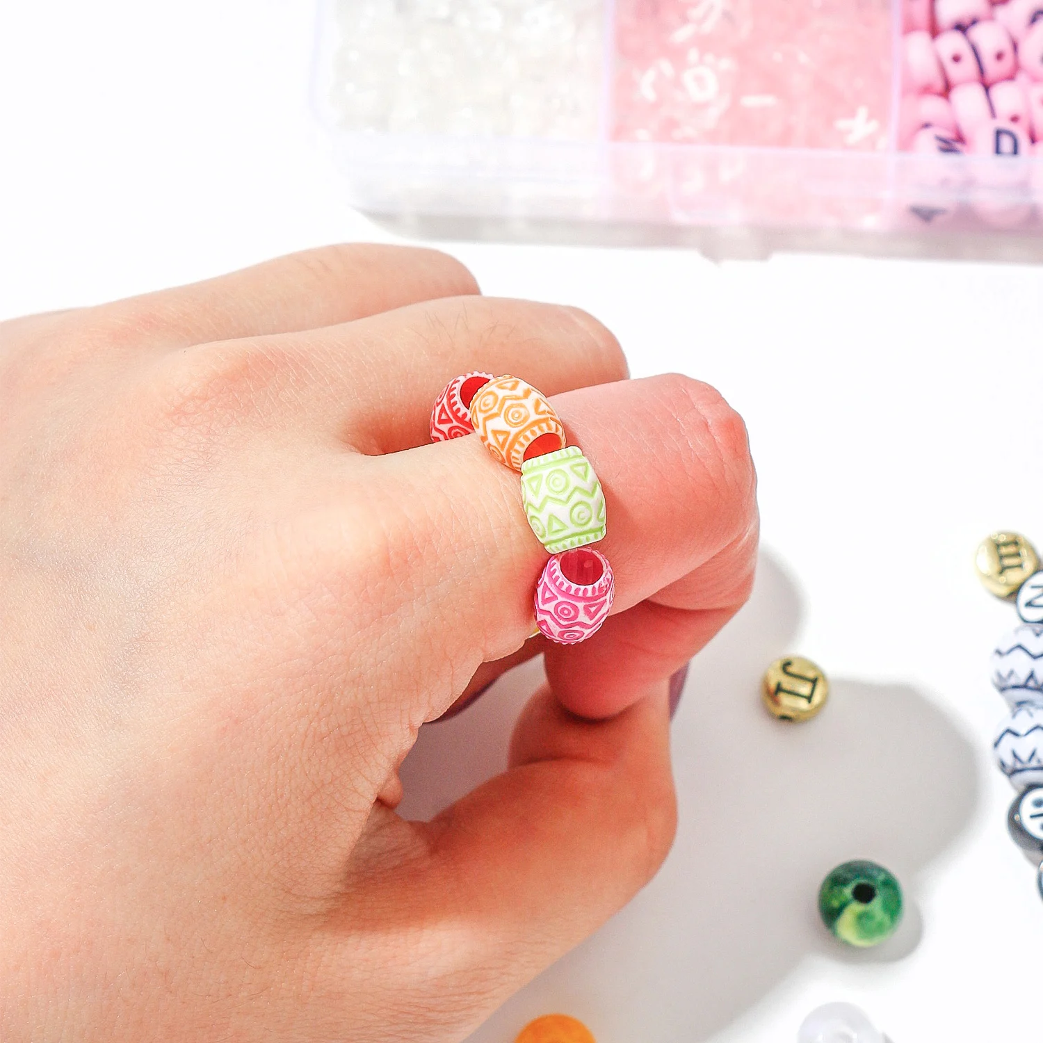 Various Styles Of Beads Bracelet Necklce Ring Making Letter Beads Accessorie Kit DIY