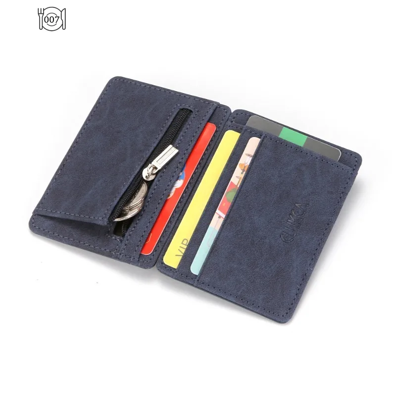 New Fashion Slim Men'sLeather Magic WalletDesigner Credit CardHolder Women Small CashClip Bilfold Man Clamps ForMoney