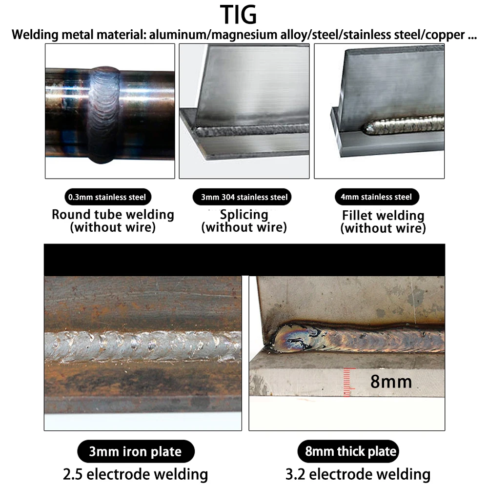 Plasmargon Tig Welder WSE Digital Control Gas Tig Stainless Steel Iron ITS200A Tig Series Dual Voltage Efficient Gas Tig