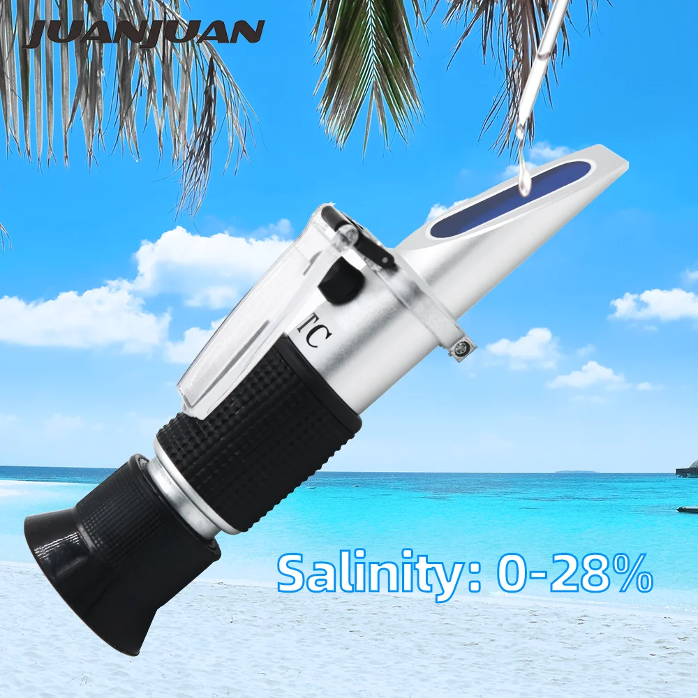 Seawater Refractometer ATC 0-28% Salinity Meter Salt Specific Gravity Sea Salinometer For Aquarium Mariculture
