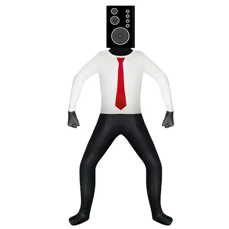 アニメ スキビディ トイレ コスプレ オーディオマン カメラマン テレビマン コスチューム ジャンプスーツ マスク フルセット ハロウィンパーティー メンズ 大人 子供 コスチューム