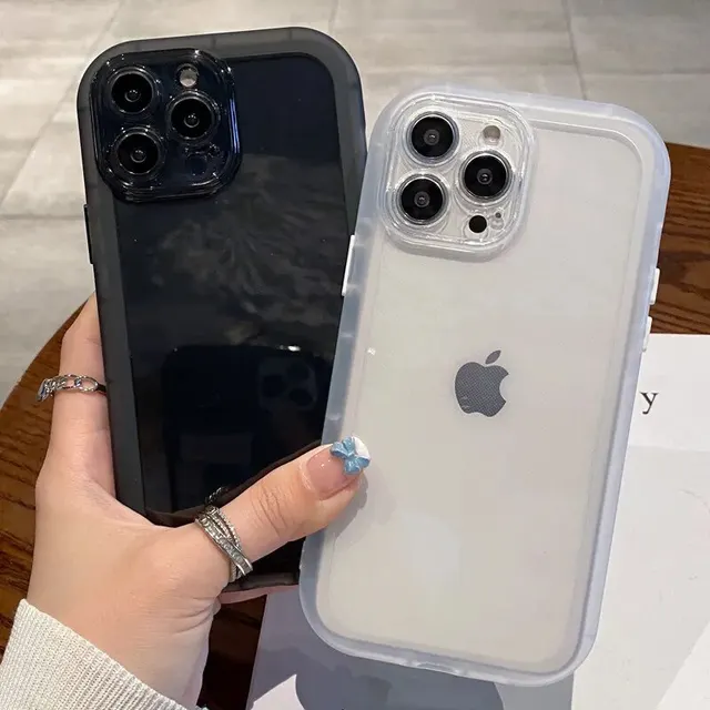 Luksusowe, odporne na wstrząsy silikonowe etui na telefon iPhone 15 14 Plus 13 12 11 15 Pro Max Ochrona aparatu Przezroczysta osłona