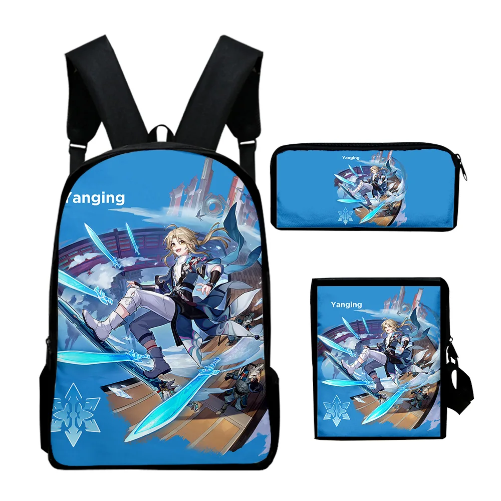 Game Honkai Star Rail Anime 2023 New Backpack 3 Pieces Sets Shoulder Bags Unisex Daypack Zipper Bag Unique Pencil Bag