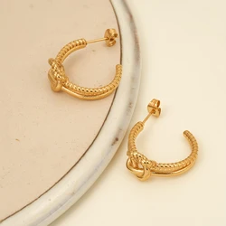 ENFASHION Aretes De Mujer C Shape Thorns Stud Earrings For Women Fashion Stainless steel Gold Color Jewelry Daily Office 241531