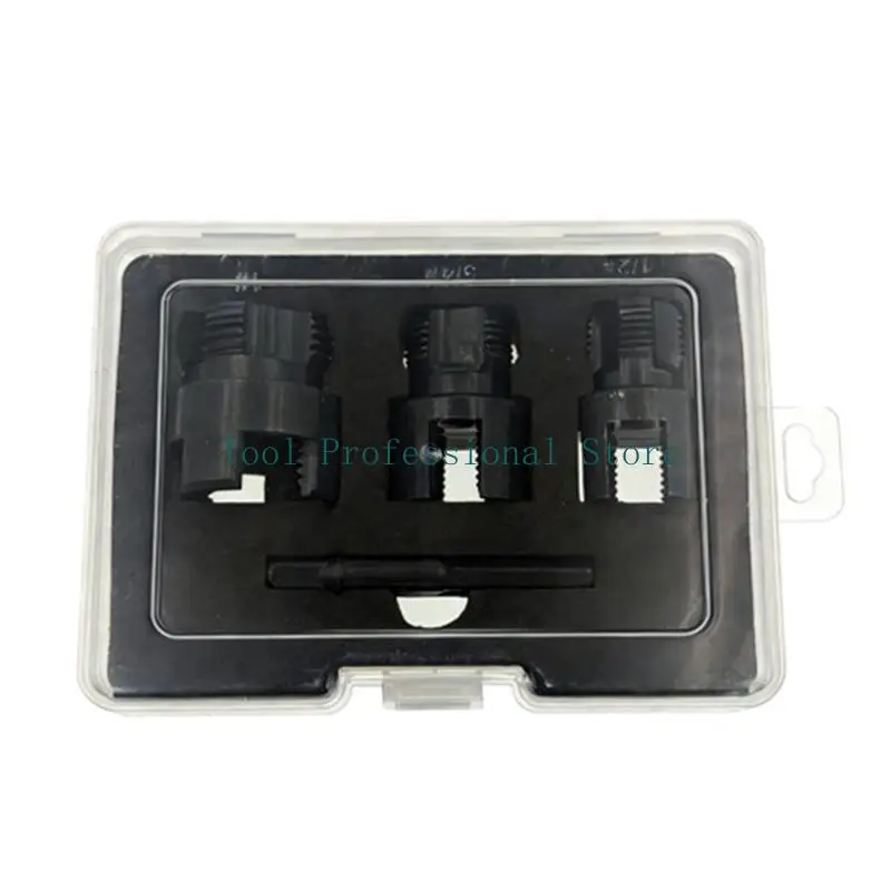 57QF Carbon Steel Pipes Threading Tool With Plastic Case Water Pipe Threader Set For Home And Industrial Use