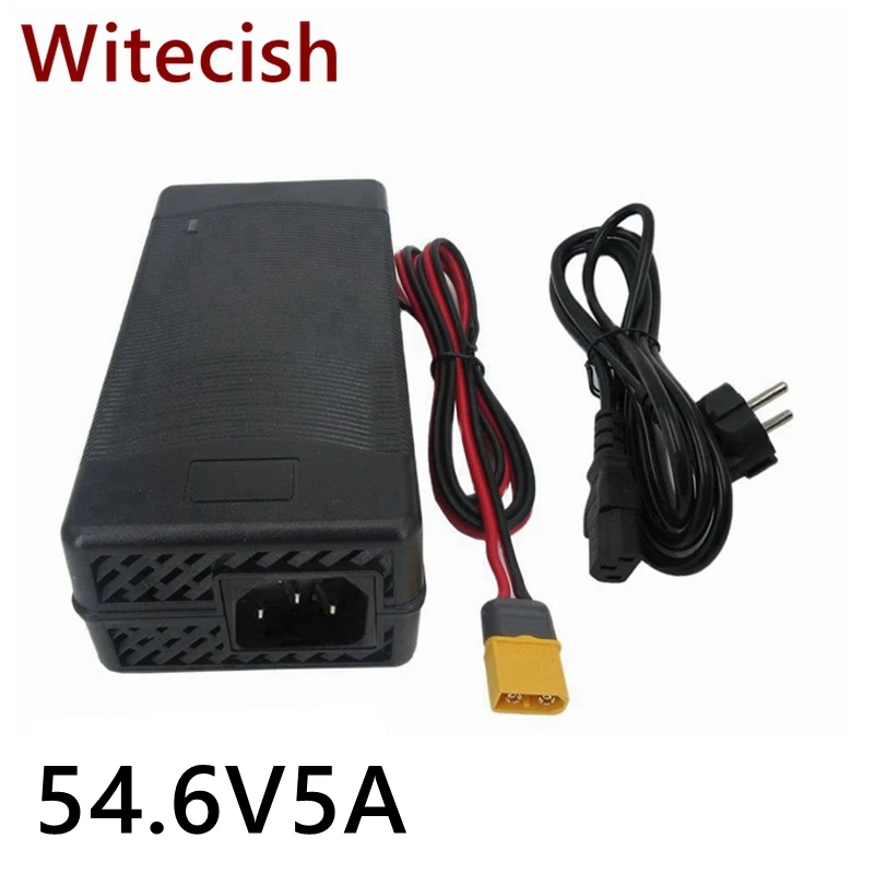 

48V 5A Lithium Battery Charger GX16 XT60 DC 54.6V 48 Volt 13S Li ion Fast Chargers