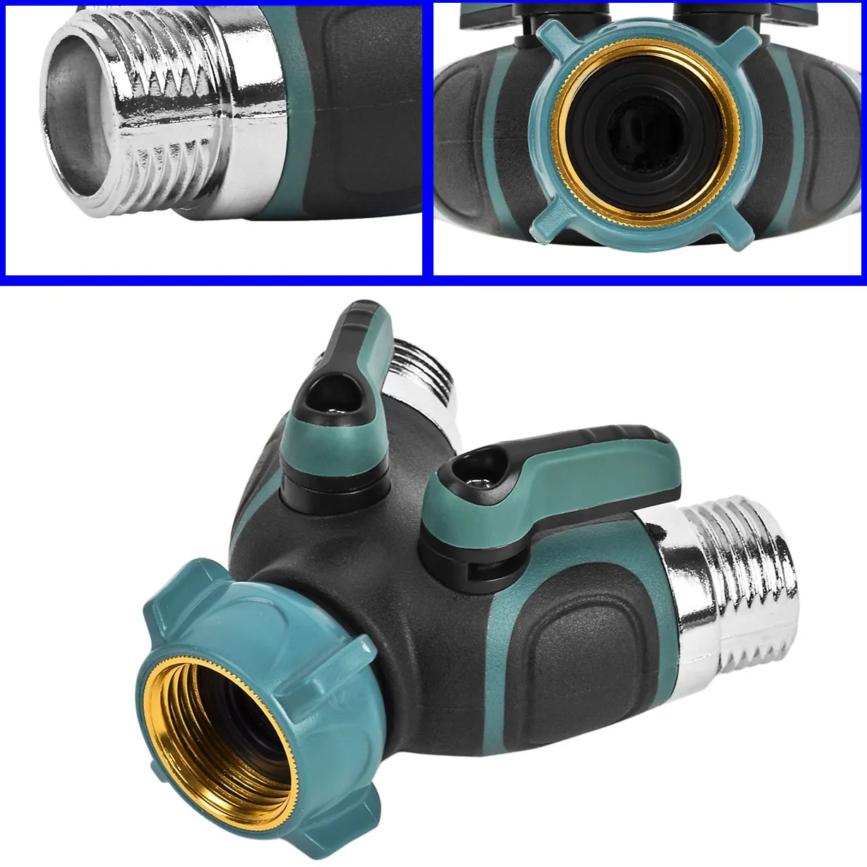 1pcs US EU 3/4 Inch 2 Way Garden Hose Splitter Garden Tap Y-Type Watering Connector Distributor For Outdoor Faucet