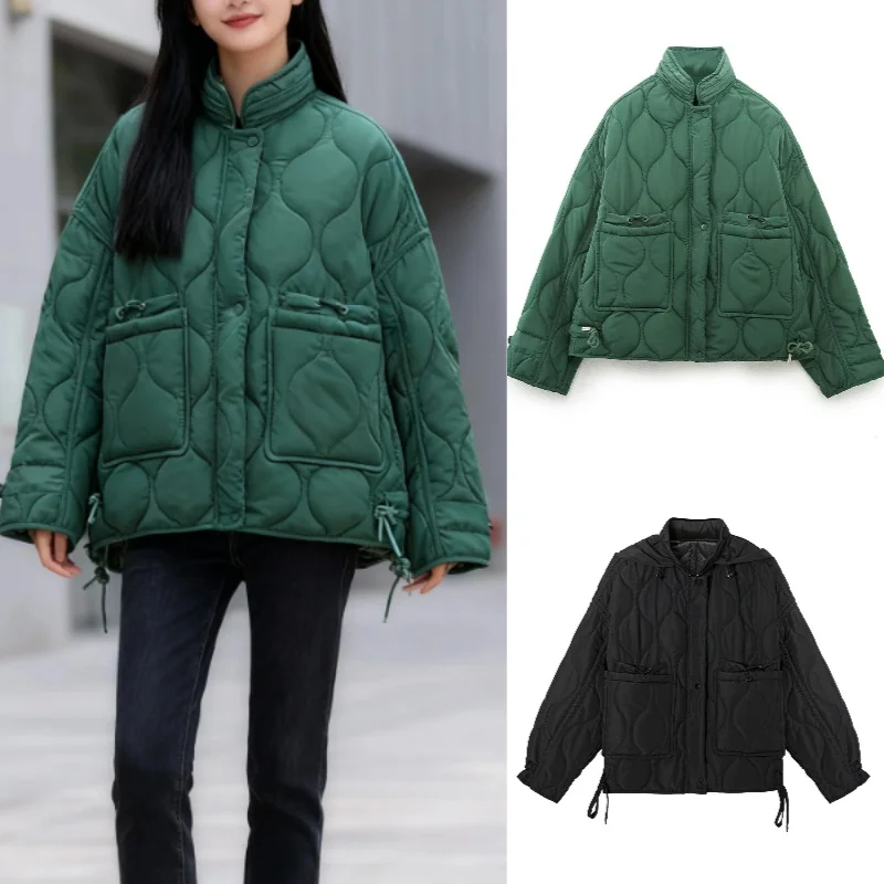 

Fall/Winter Quilted Cotton Jacket 2025 New Fashion Elegant Advanced Hooded Coat for Women
