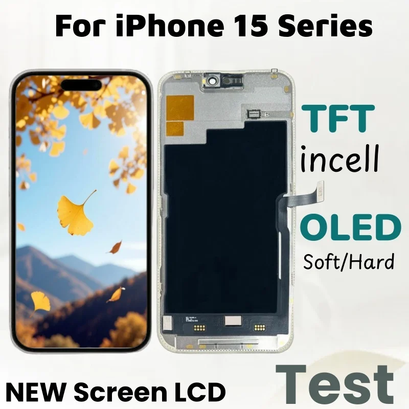 AAA TFT OLED Display For iPhone 15 Pro Max 15 Plus incell LCD Support 3D True Tone Touch Screen Replacement Digitizer Assembly