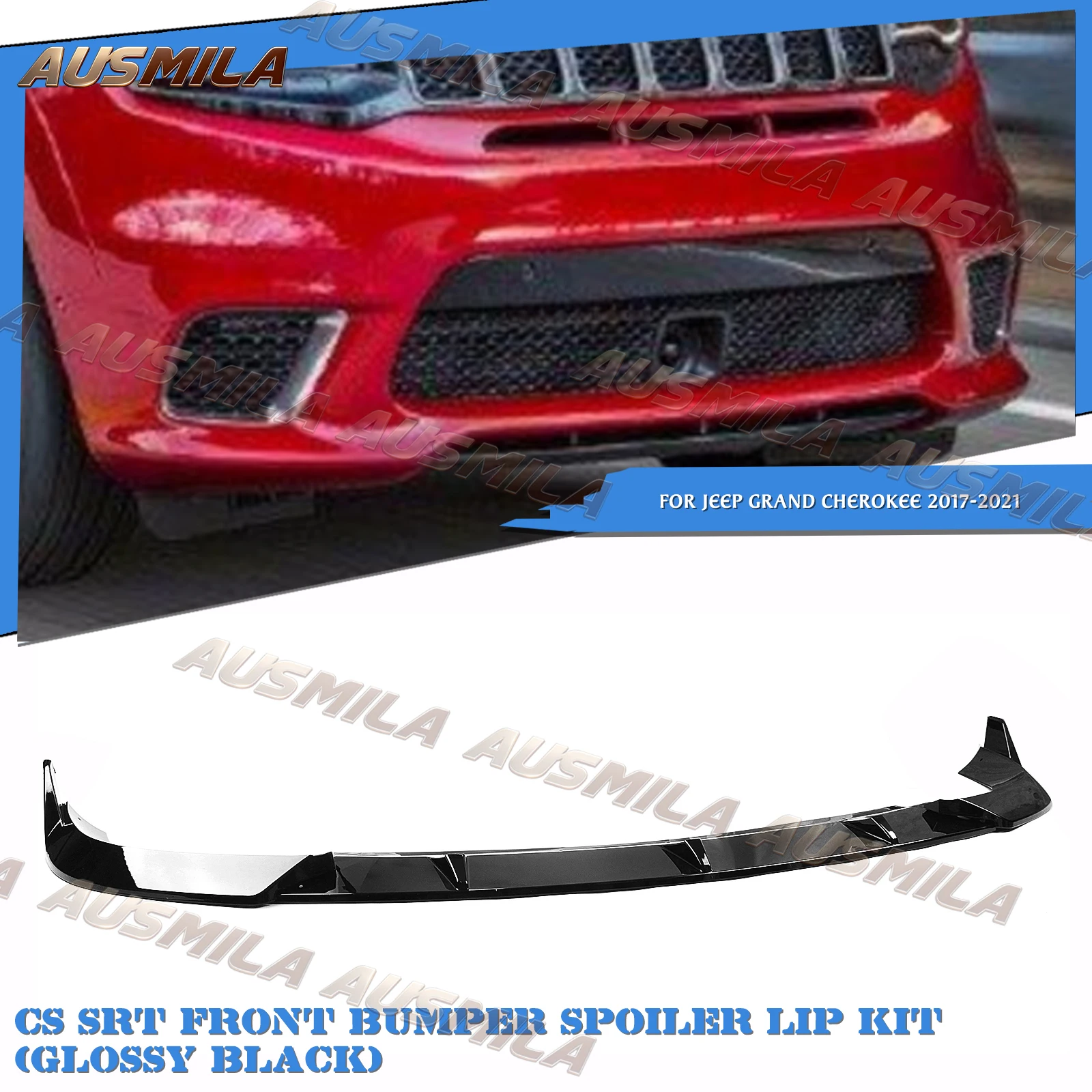 

Car Front Bumper Spoiler Lip Lower Splitter Protector CS For Jeep Grand Cherokee SRT 2017 2018 2019 2020 2021