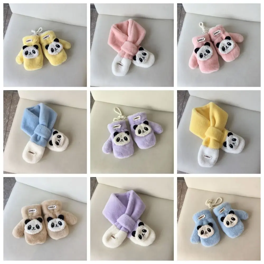 NEW Thickening Child Scarf Soft Warmth Scarf Glove Plush Cartoon Neck Scarf Autumn Winter