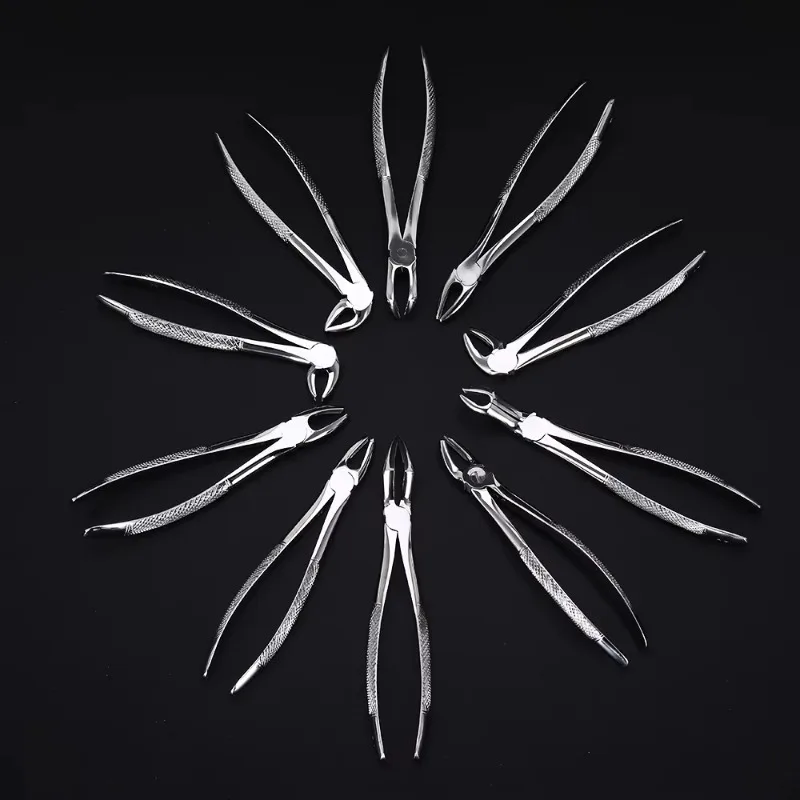 Dental Forceps Tooth Extraction Forcep Pliers Kit 10pcs for Adult Stainless Steel Orthodontic Dental Tools