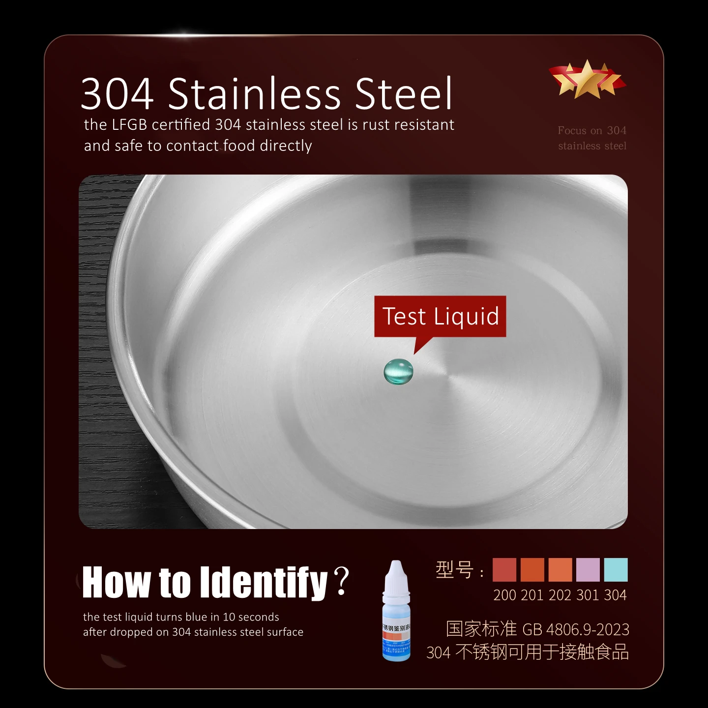 LFGB Certified Pure 304 Stainless Steel Kitchen Basin Ultra Thickness 0.7mm Fall Resistant Dining Main Course Plate for Family