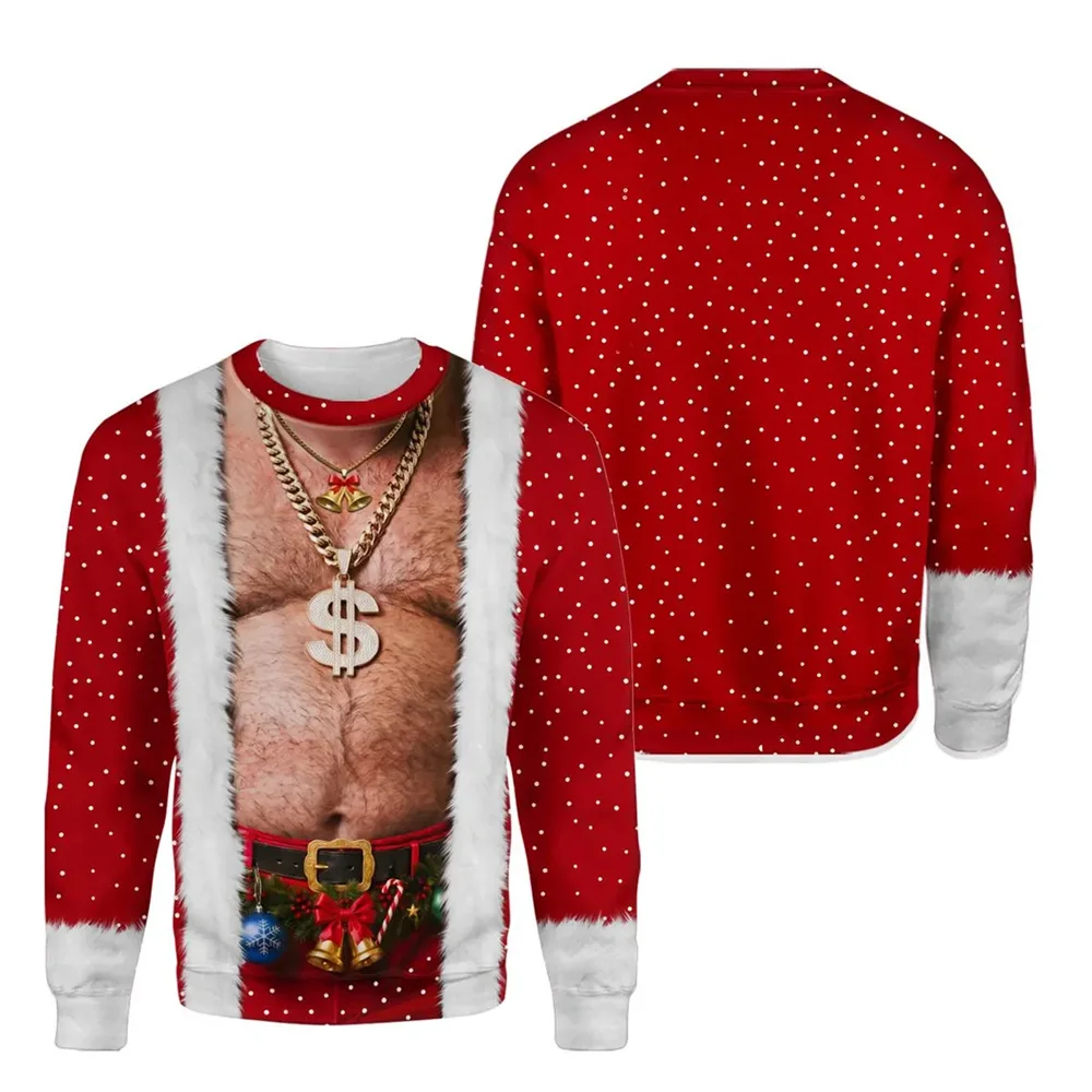 3D-Druck Fake-Muskel-Haut-Humor-Cosplay-Hässliches Sweatshirt für Herren, Frohe Weihnachten, Persönlichkeit, Party, Neuartiger Pullover, lustiges Geschenk – Detail 5