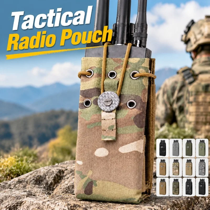 Tactical Vest MOLLE Mount Storage Waist Pouch F-type Universal Radio Carrier Fits PRC152 PRC148 Walkie-talkie Holder Outdoor