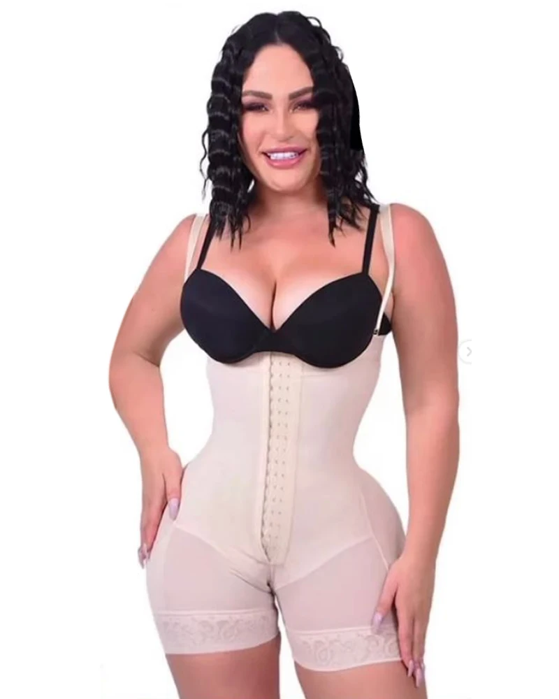 Fajas Compression Women Open Bust Slimming Bodysuit Abdominal Control Adjustable Shoulder Clasps Butt Lifter Shapewear