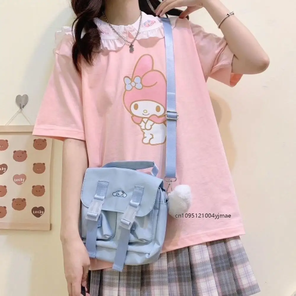 سانريو بلدي ميلودي تي شيرت فتاة 2025 جديد الصيف شيك دمية طوق القمم النسخة الكورية الحلو قميص Y2K لينة شقيقة القمم للنساء #6