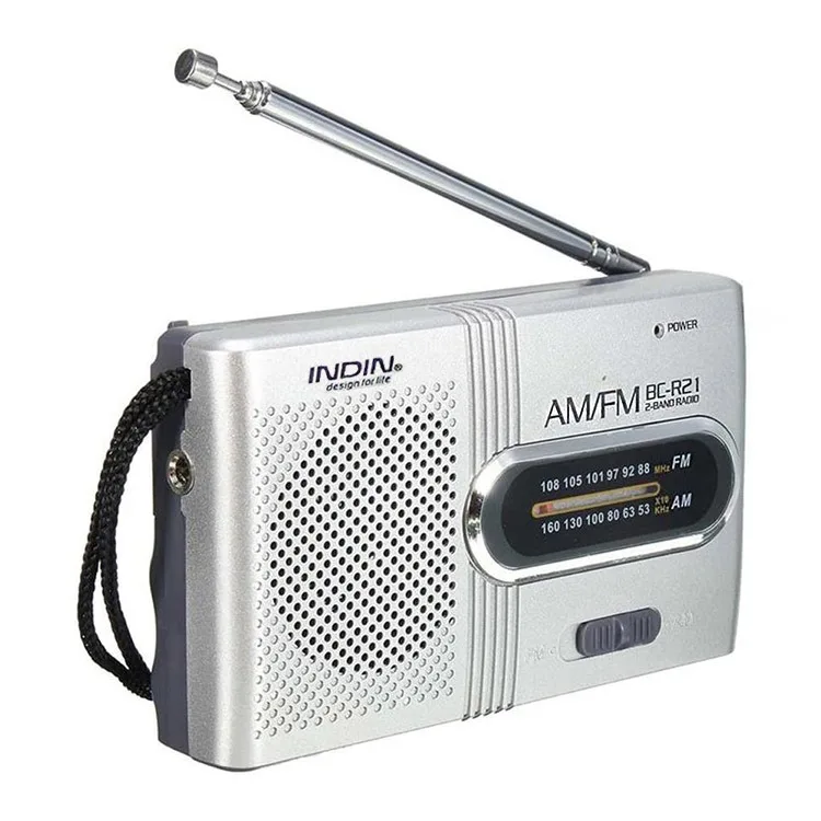 

Built-in Speaker with a Standard 3.5MM Headphones Handheld Lightweight Ultra Thin BC-R21 Portable AM FM Radio Receiver Player