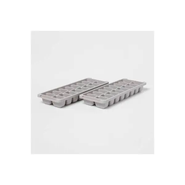 Ice Cube Trays 2 Count Plastic Gray