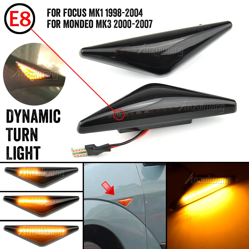

Dynamic Turn Signal For Ford MONDEO 2000-2007 MK3 FOCUS MK1 1998-2004 LED Side Marker Mirror Light Flashing Indicator