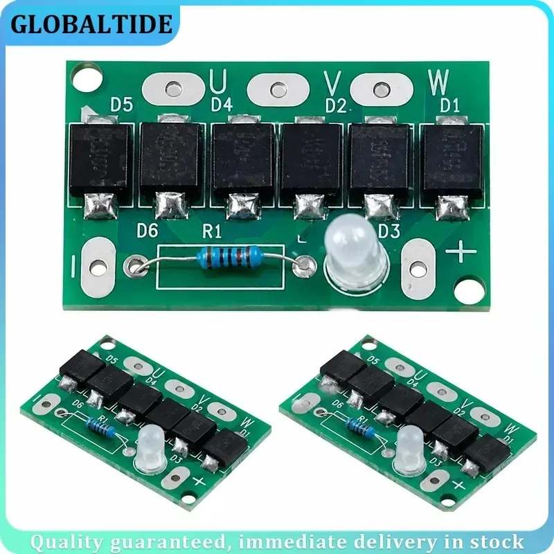 Schottky Three-Phase Rectifier Bridge Generator Board SMT High Current 10A Efficient Rectifier Module with Indicator Light