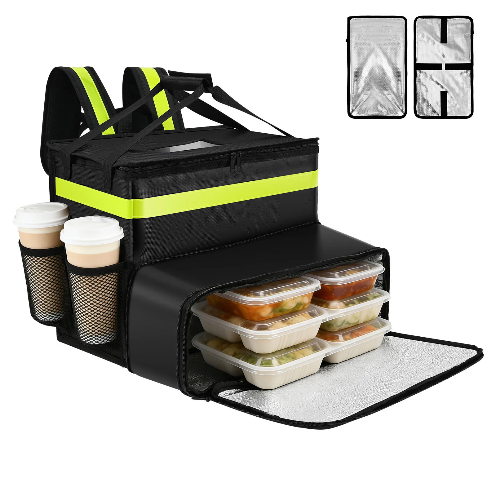 

Insulated Food Delivery Backpack Expandable Picnic Pizza Lunch Fresh Keeping Waterproof Cooler Storage Bag Camping