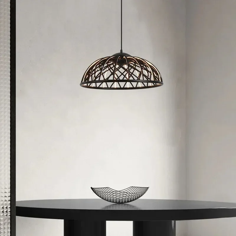 

Modern Italian Simple Dining Room Chandelier Designer Artistic Creativity Bedroom Dining Table Living Room Woven Mesh Lamps