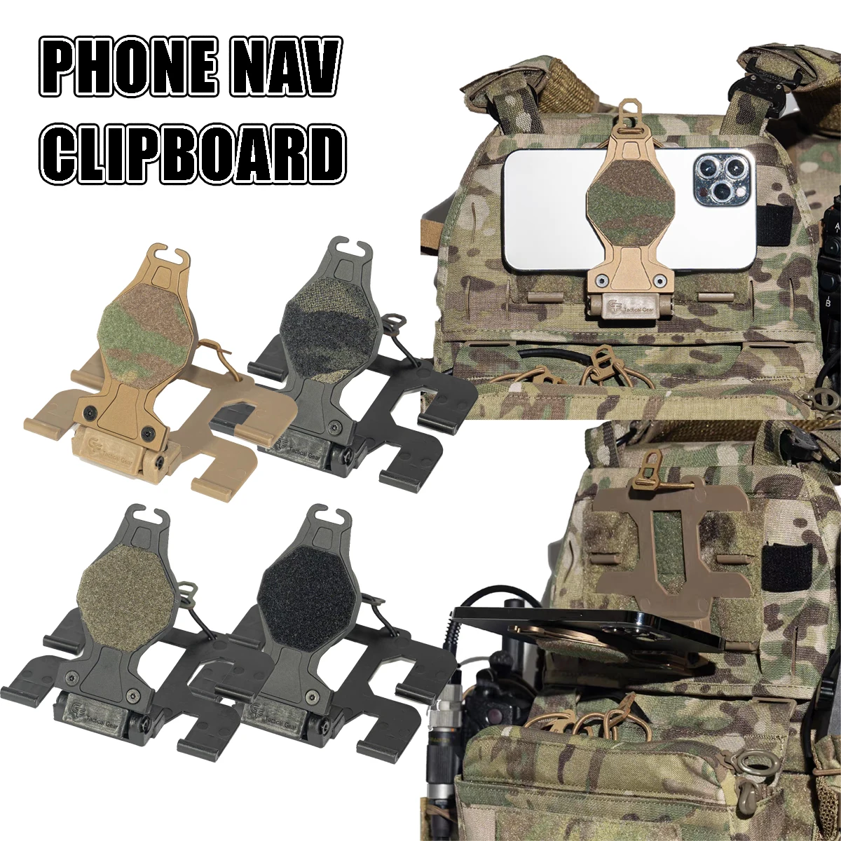 Phone Nav Clipboard 90 Rotating Tactical Plate Carrier Vest Attachments Universal Phone Chest Mount Foldable Phone Holder Board