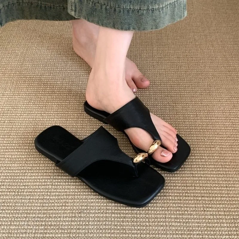 

Summer New Ladies Slippers Outdoor 2025 Fashion Soft Clip-toe Beach Flip-flops Soft Bottom Causal Simple Slides Women Slippers
