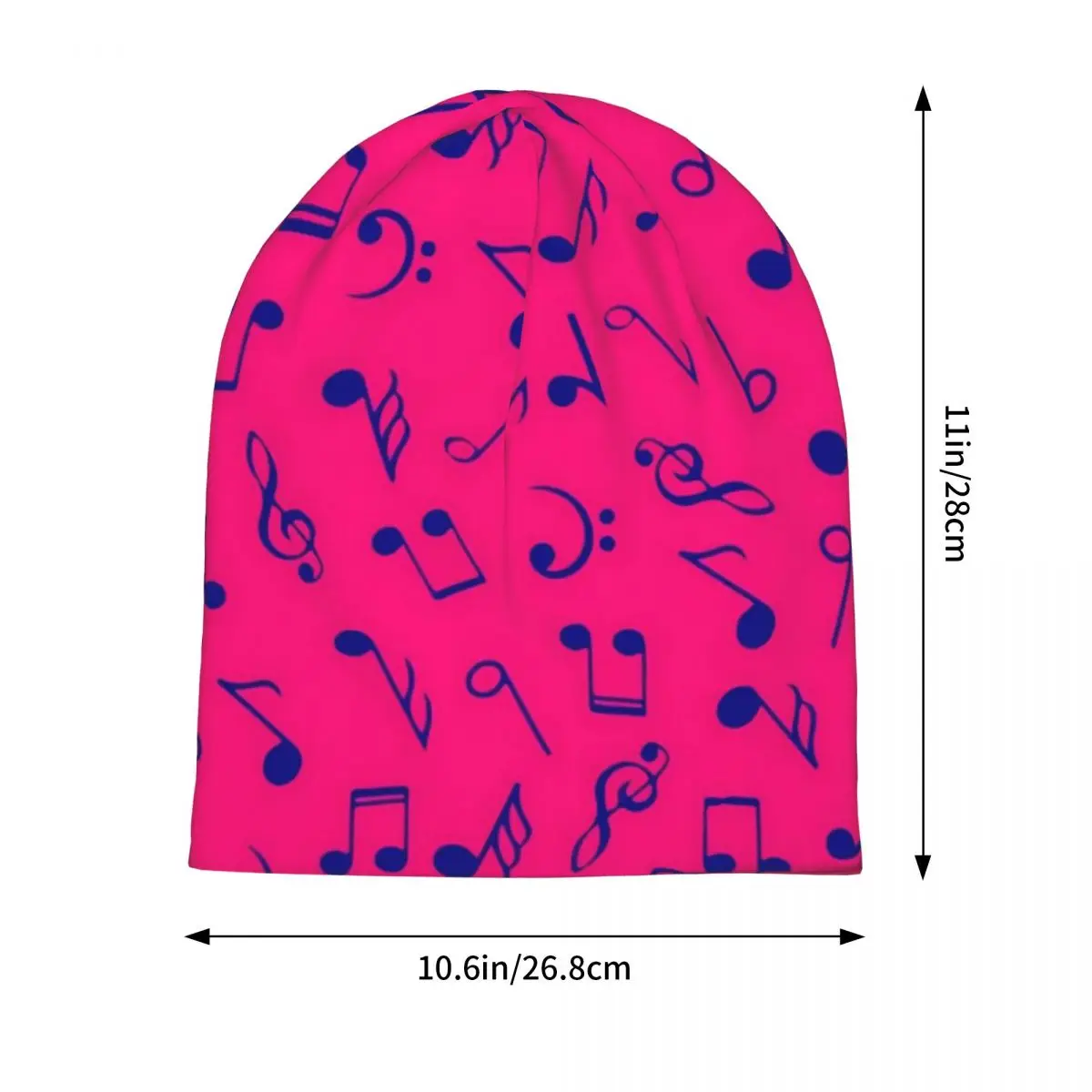 Music Notes Beanie Hats Pink And Blue Vintage Caps Men Women Hippie Skullies Beanies Spring Design Head Wrap Beanie Hats image 2