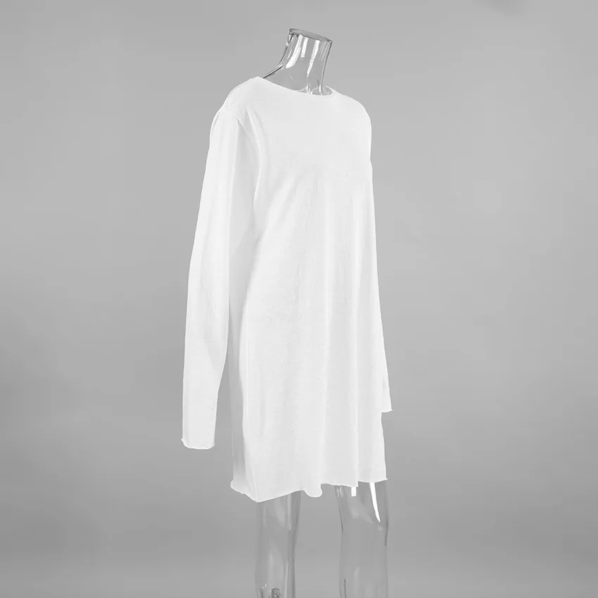 New product simple pure and delicate body look dress with long-sleeved nightgown solid color comfortable home clothes