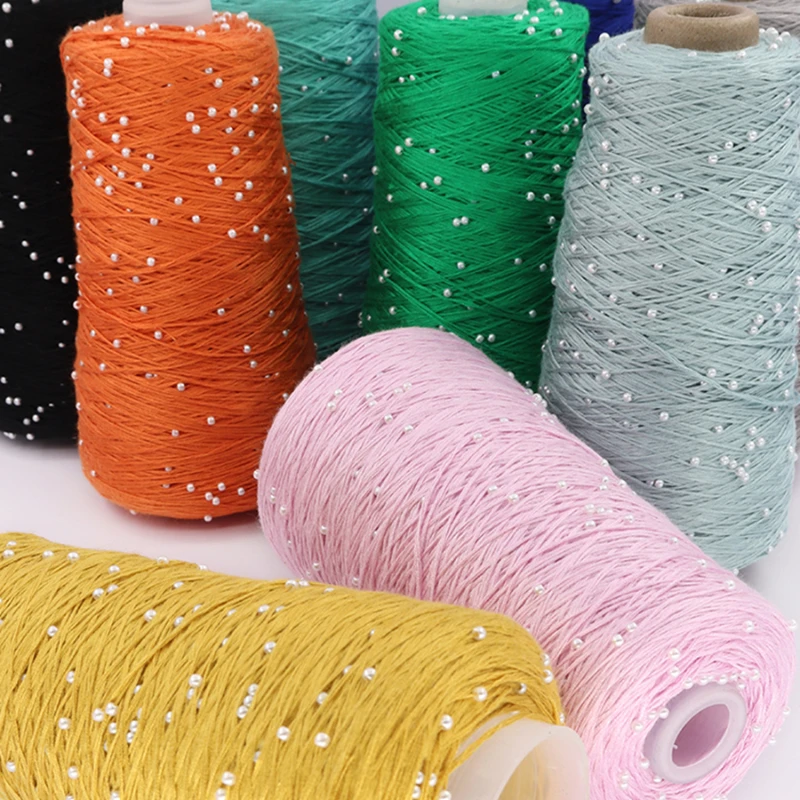 350g  Mercerized Cotton Thread + Pearl Hand Woven Pure Cotton Fine Wool Thread Crochet Thread Bead Thread DIY Hand Woven Thread