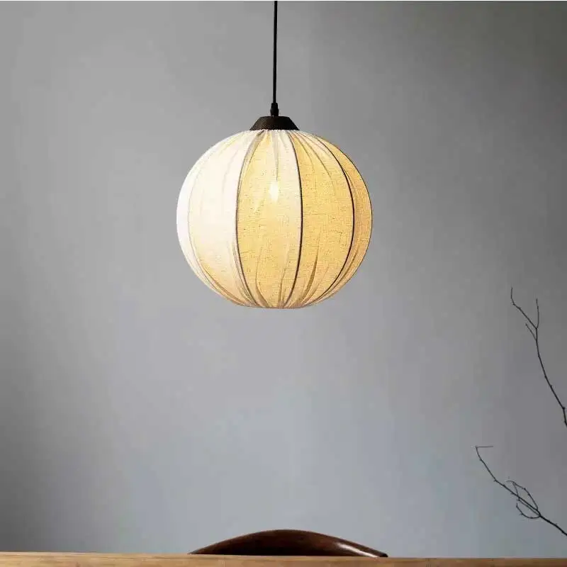Wabi Sabi Fabric Dinging Table Lights Bedroom Restaurant Chandelier Home Lustre Hanging Lamp Fixtures