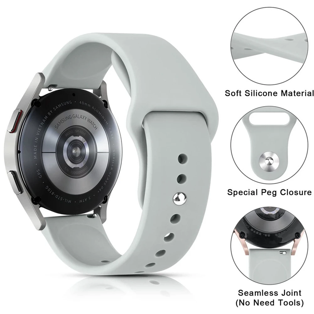 Cinturino in silicone per Samsung Galaxy watch 7/FE/6/5 pro/4 Classic/Active2 20mm 22mm braccialetto sportivo Huawei GT 4/2/2e/3 pro cinturino