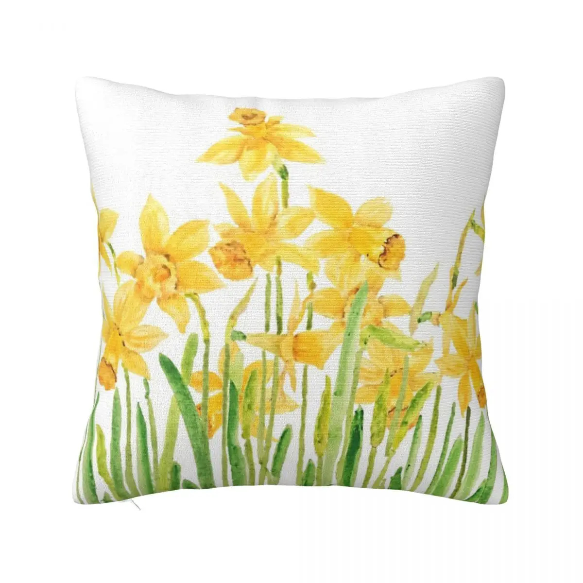 Hand Painted Yellow Daffodils Field Cushion Body Pillow Anime Cushion Cover 45*45 Pillow Case Pillow Cover