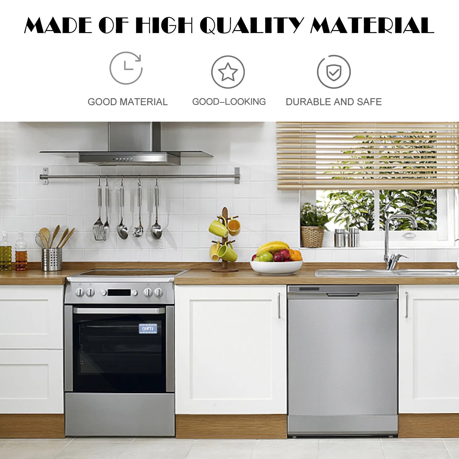 

PVC Magnetic Signs for Fridge Dual Side Clean Dirty Indicator Disk Sticker dishwasher washing machine laundry room long