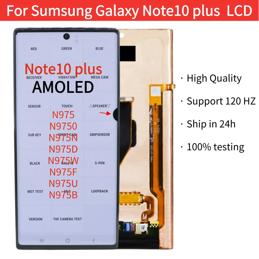 120Гц AMOLED-дисплей для Samsung Galaxy Note10 Plus LCD SM-N975 N975N SN975D, сенсорный экран в сборе