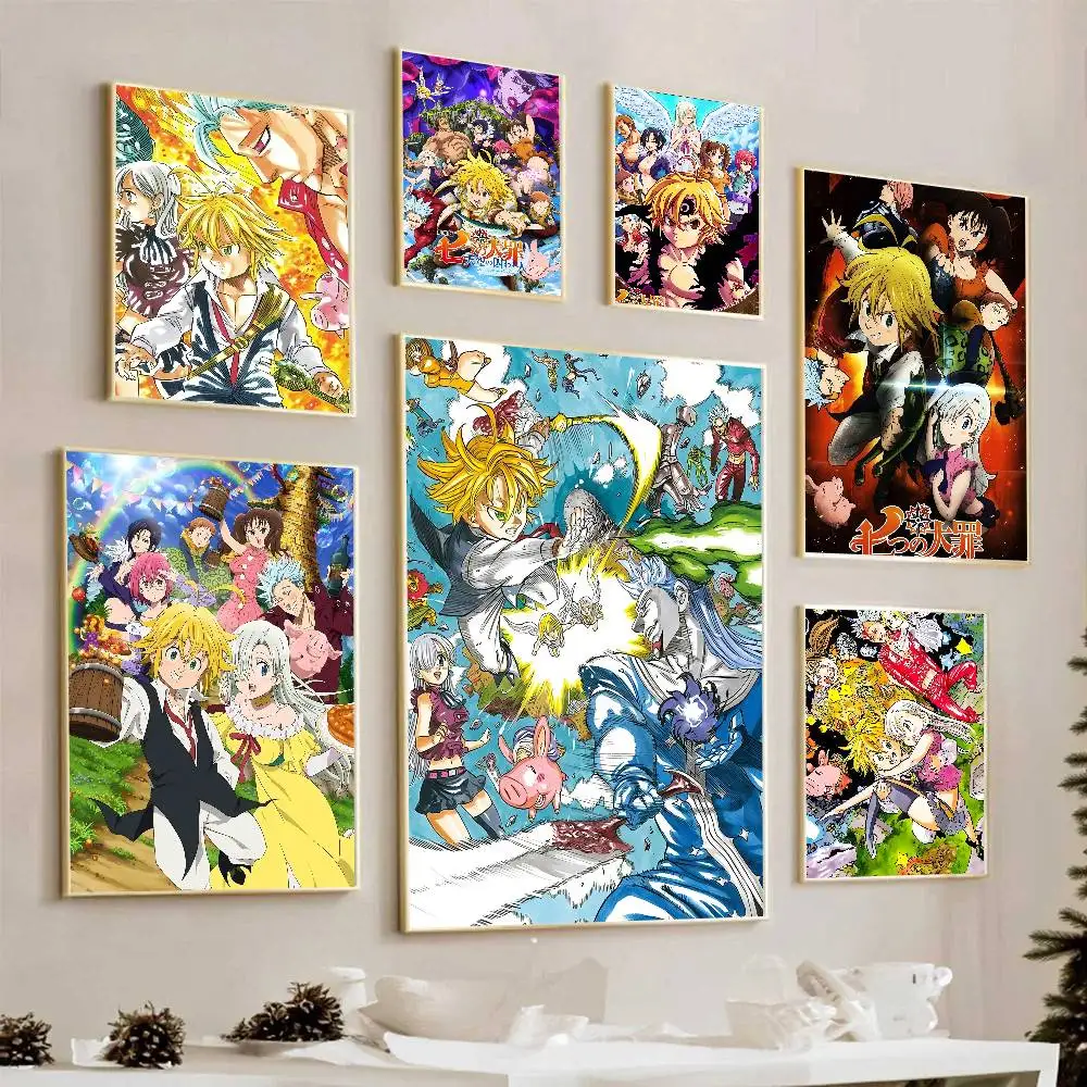 Movie THE Seven Deadly Sins Anime Wall Art Print Poster Japanese Art Exhibition Decorative Painting Modern Home Decor Unframed