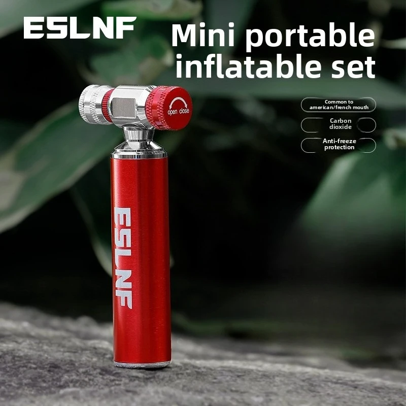 

ESLNF Mini Bicycle Pump Portable Tire Inflator Schrader Presta Adapter CO2 Cartridge MTB Road Bike Aluminum Alloy Hand Air Pump