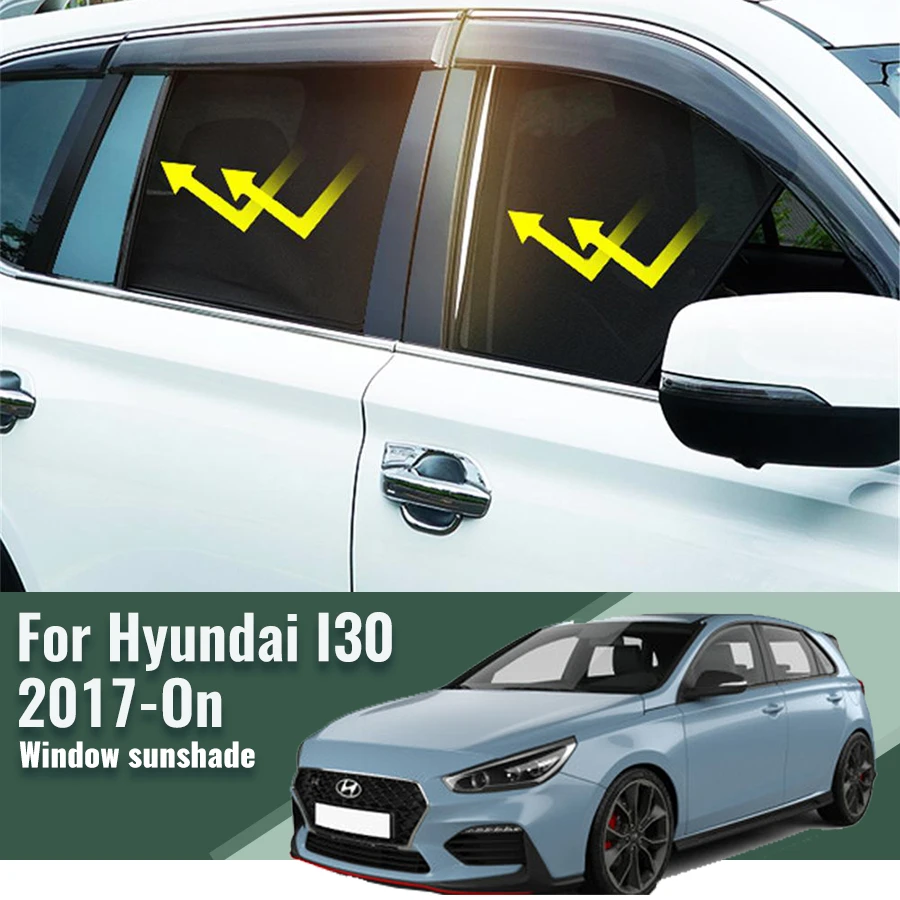 

For Hyundai I30 PD Hatchback 2017-2024 Car Sunshade Front Windshield Magnetic Mesh Curtain Rear Side Window Sun Visor Shade