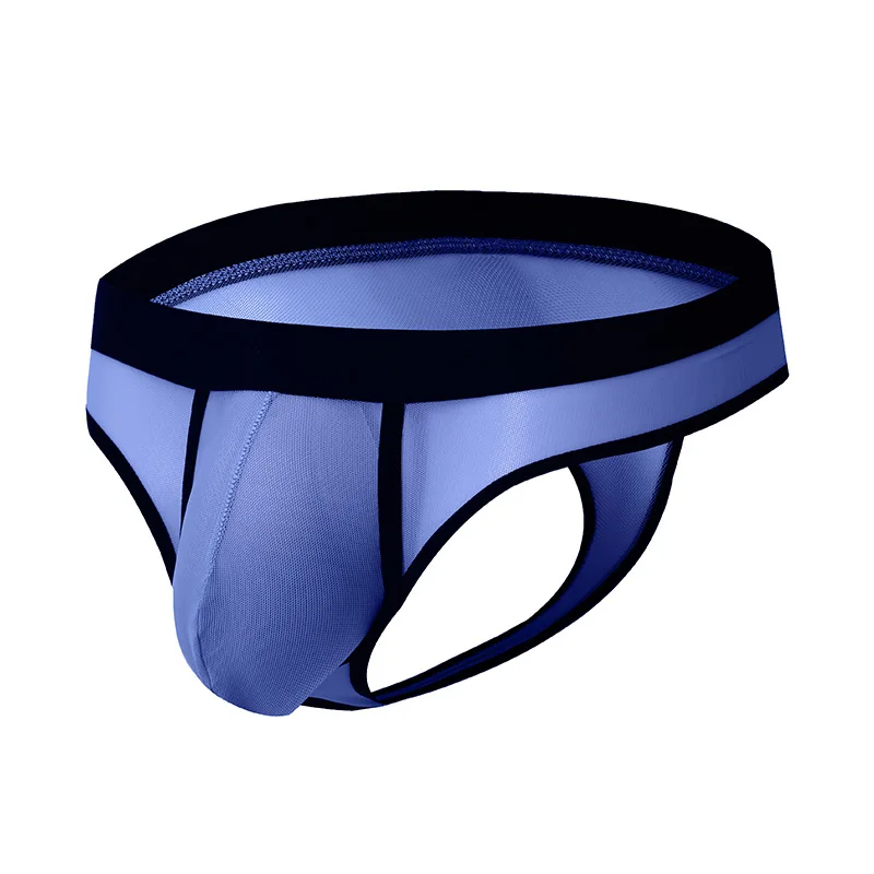 Fashion Thongs G-string Man Mesh Breathable Ultrathin Transparent Jockstrap Lingerie Low Waist T-back Panties